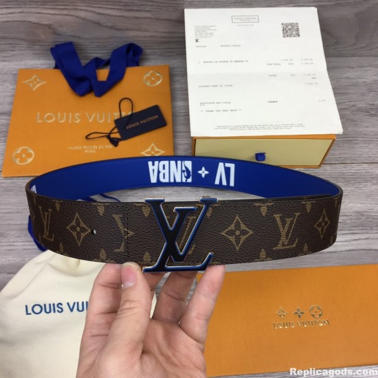 replica X NBA 3 STEPS 40MM REVERSIBLE MONOGRAM CANVAS BELT - B149 UK