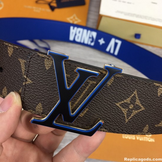 replica X NBA 3 STEPS 40MM REVERSIBLE MONOGRAM CANVAS BELT - B149 UK