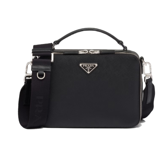 Replica Prada 15898 PFR#8280 Buddha Luxury Replica Medium Brique Saffiano Leather Bag In Black Uk - 15898 - Buddha Luxury