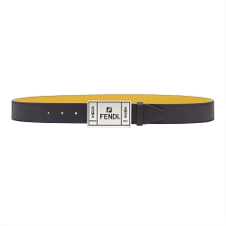 ROMA AMOR REVERSIBLE BELT IN BLACK AND YELLOW - B284 UK