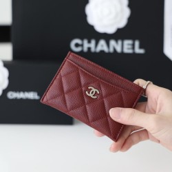 Classic Card Holder Quilted Caviar Red Uk