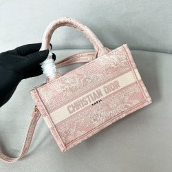 Mini Book Tote Pink Toile De Jouy Reverse Embroidery Uk