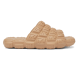 Fendi beige cloud slides side profile Fendi beige cloud slides side profile view showing textured monogram strap