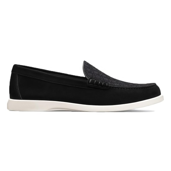 replica GRANVILLE LOAFER BLACK SUEDE AND OBLIQUE JACQUARD - CD274 UK