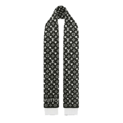 MONOGRAM SCARF IN BLACK AND GREY UK
