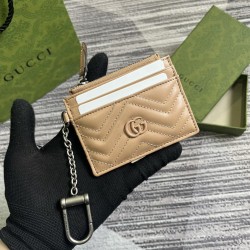 GG MARMONT KEYCHAIN WALLET NEUTRAL LEATHER UK