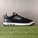 Gucci Low Top Black Leather Graphic Trainers Side Profile Gucci Low Top Black Leather Graphic Trainers lateral view showing side logo and midsole details