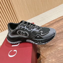 Gucci Ripple Trainers Grey And Black Chunky Sole