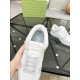 Gucci Monogram Panel White And Beige Leather Low Top Trainers Tongue Logo Detail Gucci Monogram Panel White And Beige Leather Low Top Trainers tongue logo detail