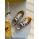 Gucci Gazelle Yellow Canvas Trainers Overhead Pair in yellow and white Overhead perspective of both yellow canvas Gucci Gazelle low top trainers displayed on a light surface in yellow and white