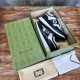 Gucci Leather Low Top Trainers Black White inside open shoe box