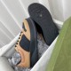 Gucci Monogram Leather Chunky Sole Trainers Black Brown Sole View Bottom outsole view of Gucci Monogram Leather Chunky Sole Trainers in black showing tread pattern in black and brown