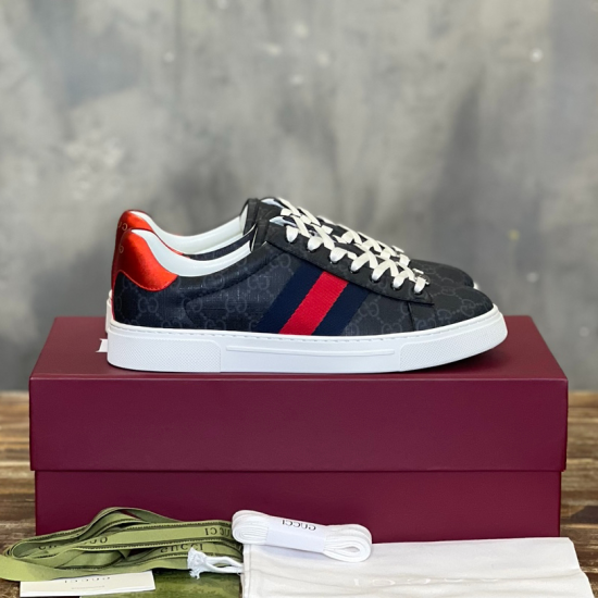 Replica Gucci 8636 GGCC169 Buddha Luxury Replica Gucci Trainers Ace Metal Tag Red And Blue Web – Gcc169 Uk - 8636 - Buddha Luxury