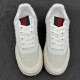 Gucci Monogram Canvas And Leather Low Top Trainers White front toe view