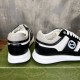 Gucci Leather Low Top Trainers Black White heel counter and rear midsole
