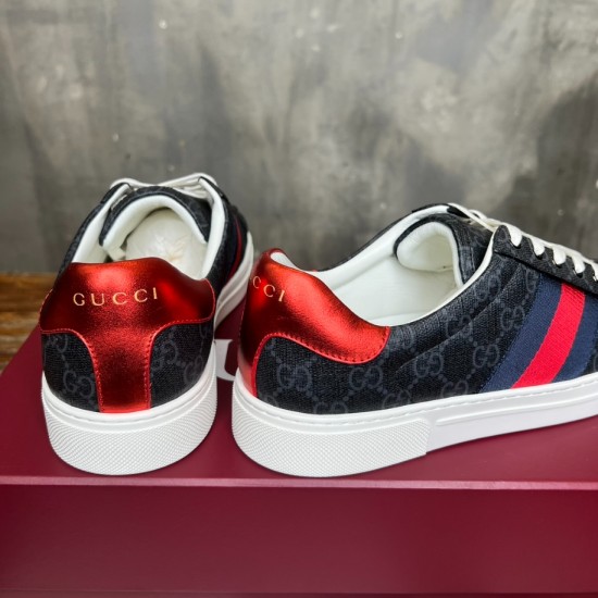 Replica Gucci 8636 GGCC169 Buddha Luxury Replica Gucci Trainers Ace Metal Tag Red And Blue Web – Gcc169 Uk - 8636 - Buddha Luxury