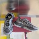 Gucci Ripple Low Top Trainers Black Grey Fabric side and top visual arrangement