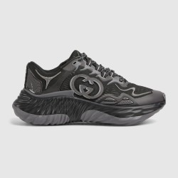 Gucci Ripple Low Top Trainers Black Grey Fabric