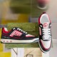 Gucci Low Top Trainers Side Profile in multicolour and black Side view displaying script detail and graphic patch on upper in multicolour and black