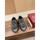 Gucci Ripple Trainers Front Profile in black and grey Front angle of black and grey Gucci Ripple trainers showcasing mesh toes