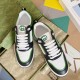 Gucci Screener Leather Trainers Green Black White top-down toe box view