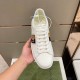 Gucci Ace Leather Low Top Trainers White Blue top-down single view