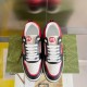 Gucci Low Top Trainers Front View in multicolour and black Frontal top view showing laces and perforated toe caps in multicolour and black
