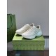 Angled perspective of pair of off-white chunky trainers on branded box