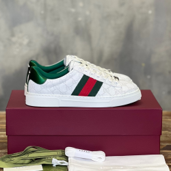 Gucci Ace Monogram Low Top Trainers Off White