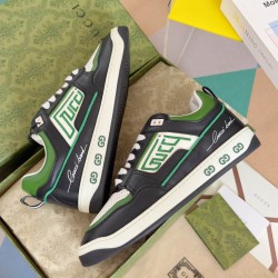 Gucci Screener Leather Trainers Green Black White Gucci Screener Leather Trainers Green Black White