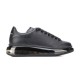 Alexander McQueen Black Transparent Sole Trainers Isolated Studio Shot Alexander McQueen Black Transparent Sole Lace-Up Trainers isolated studio side view