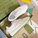 Gucci Leather Trainers Pair View in white and gold Pair of Gucci white leather trainers displayed in open box in white and gold