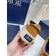 Dior B33 Heel Counter and Logo Badge in brown and cream Rear view of Dior B33 trainer heel showing brown suede overlay and black logo patch in brown and cream