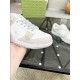 Gucci Monogram Panel White And Beige Leather Low Top Trainers Toe Detail Gucci Monogram Panel White And Beige Leather Low Top Trainers toe detail