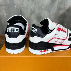 L Trainer Low Top Leather White Red Black Sneakers Crafted