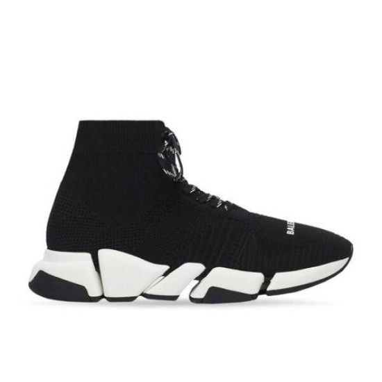 Replica Balenciaga Trainers Men’s Speed 2.0 Lace-Up Recycled Knit  In Black/White – Bla033 Uk - 8948 - Buddha Luxury