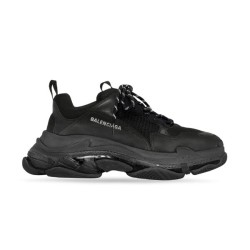 BALENCIAGA MEN’S TRIPLE S SNEAKER CLEAR SOLE IN BLACK – BLA014 UK