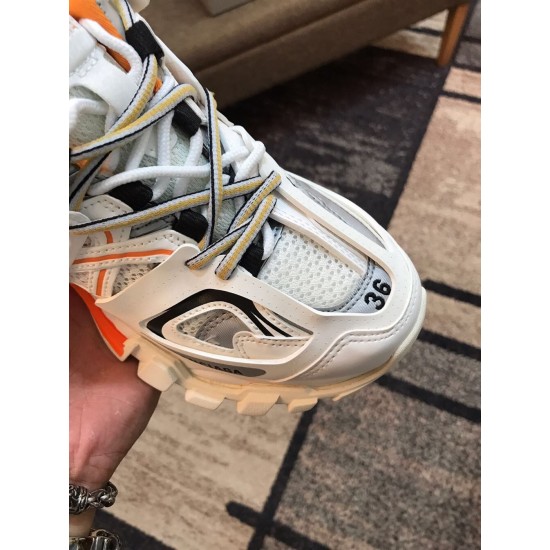 replica BALENCIAGA TRACK 3 SNEAKERS IN WHITE AND ORANGE – BLA001 UK