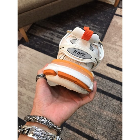 replica BALENCIAGA TRACK 3 SNEAKERS IN WHITE AND ORANGE – BLA001 UK