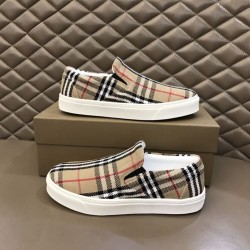 BURBERRY BIO-BASED SOLE LATTICED COTTON SLIP-ON SNEAKERS – BBR024 UK