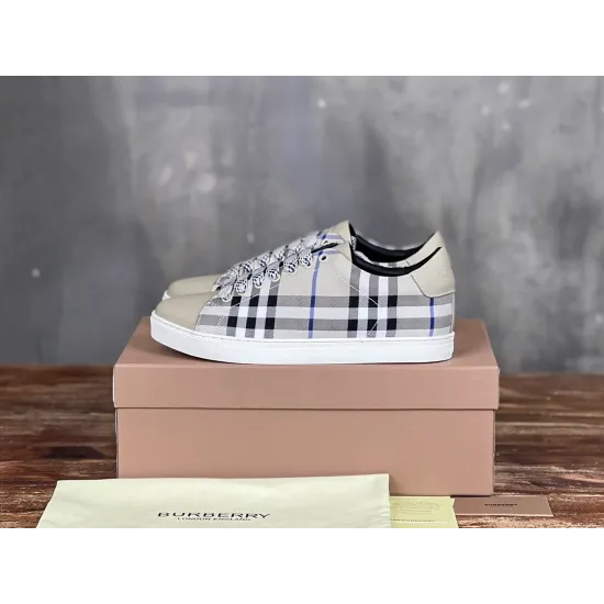 replica BURBERRY CHECK AND LEATHER SNEAKERS – BBR072 UK