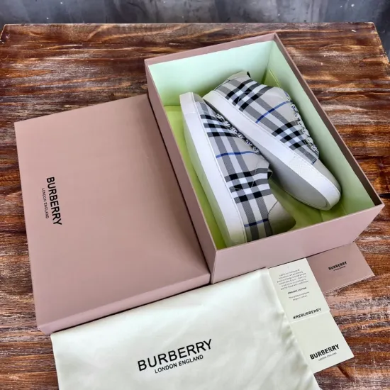 replica BURBERRY CHECK AND LEATHER SNEAKERS – BBR072 UK