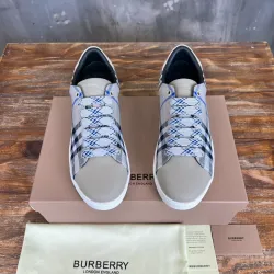BURBERRY CHECK AND LEATHER SNEAKERS – BBR072 UK