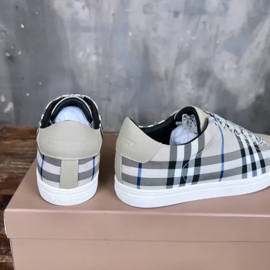 replica BURBERRY CHECK AND LEATHER SNEAKERS – BBR072 UK