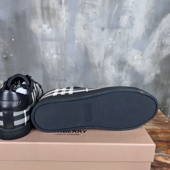 replica BURBERRY CHECK AND LEATHER SNEAKERS – BBR073 UK