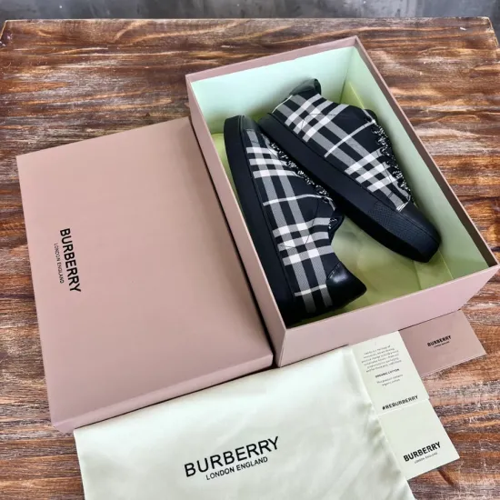 replica BURBERRY CHECK AND LEATHER SNEAKERS – BBR073 UK