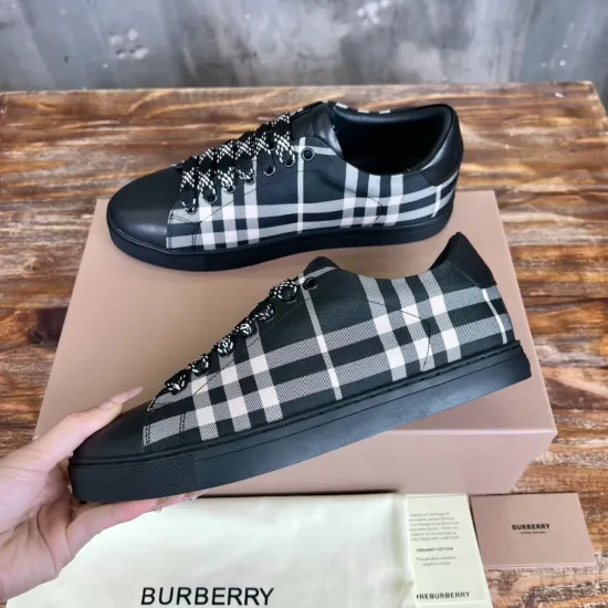 replica BURBERRY CHECK AND LEATHER SNEAKERS – BBR073 UK