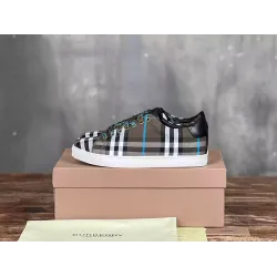 BURBERRY CHECK AND LEATHER SNEAKERS – BBR074 UK