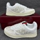 Gucci Monogram Canvas And Leather Low Top Trainers White pair with box