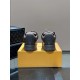 L Maxi Monogram Canvas Low Top Trainers in ebony brown rear view Rear view of L Maxi Monogram Canvas Low Top Trainers in ebony brown highlighting heel counters